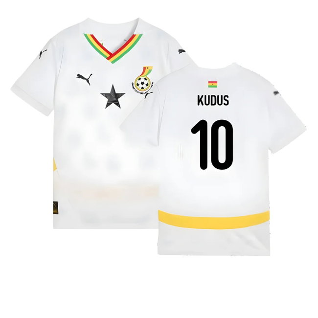 2024-2025 Ghana Home Shirt (Kids) (Kudus 10)-SoccerKits Hub | Buy Soccer Jerseys Online